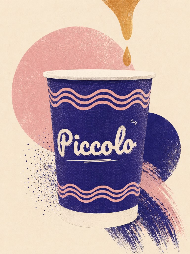 Illustration of a Piccolo café coffee cup